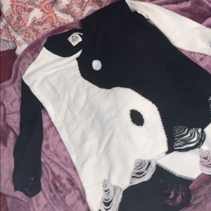 NWOT Unif Yin Yang Ripped Sweater Dress
